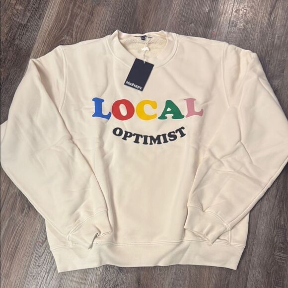 Madhappy Local Optimist Fleece Crewneck Sweatshirt 4U032-ATW Antique - Picture 2 of 5